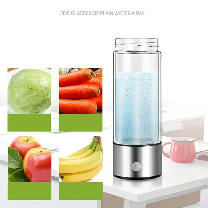 TQ-08 Portable Hydrogen Water Mug USB Rechargeable Hydrogen Generator, Health & Wellness Gift 420ml Water Filter